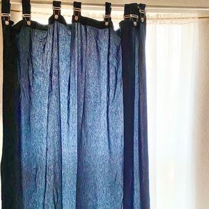 2 Country Farm Style Curtain Panels Country Home Overall Buckle Loops Large
